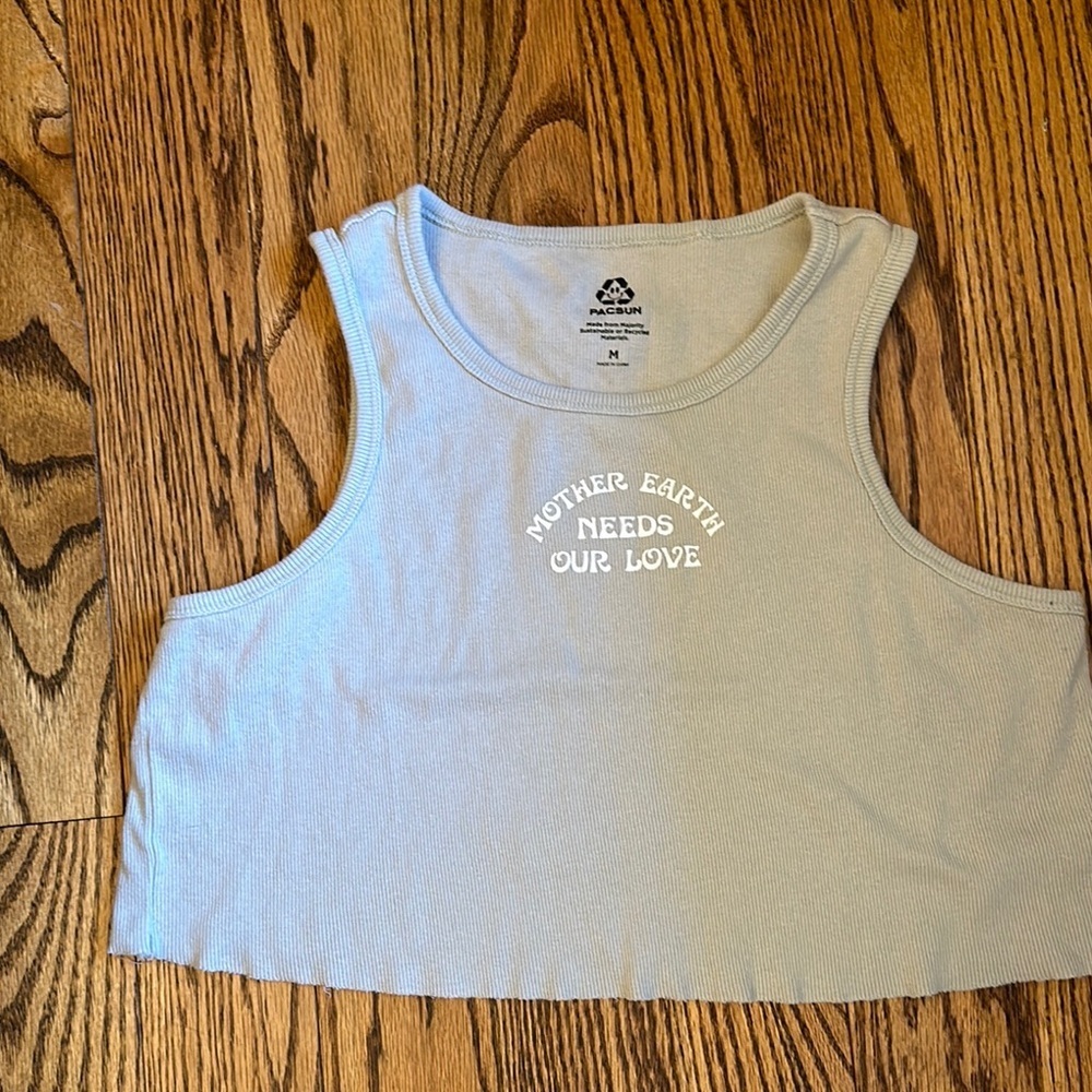 PacSun White Sleeveless babydoll crop tank‎ top Y2K vibes